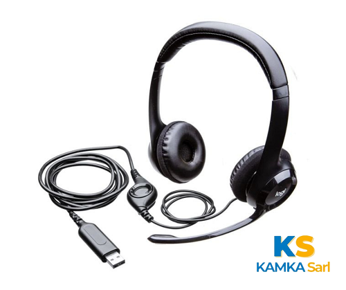 Logitech H390 Casque Filaire pour PC/Ordinateur Portable, Casque Stéréo avec Microphone Antibruit, USB-A