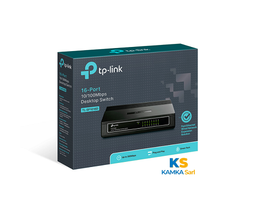 Switch Tplink TL-SF1016D de bureau 16 ports 10/100 Mbps